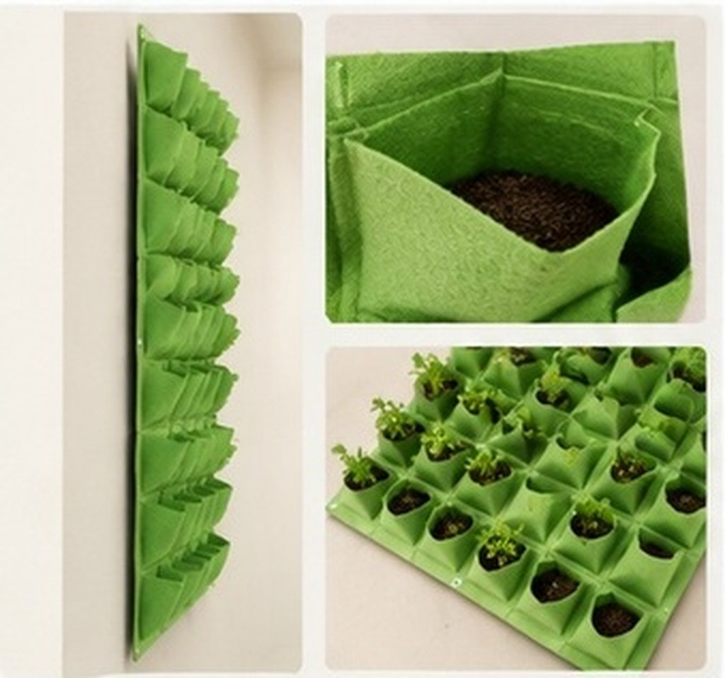 Vertical Planter - 64 kieszenie, wiszące na ścianie, wielokrotnego